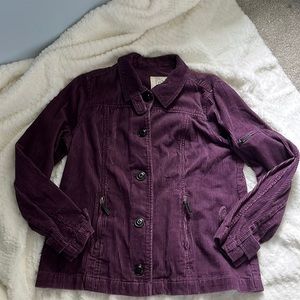 Relativity Purple Corduroy Long Sleeve Jacket Size L